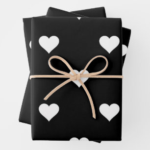 Feuille De Papier Cadeau Motif minimaliste noir et blanc