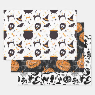 Feuille De Papier Cadeau Motif mixte Halloween mignon