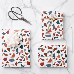 Feuille De Papier Cadeau Motif Moderne en Terrazzo Abstrait