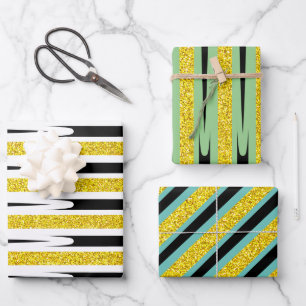 Feuille De Papier Cadeau Motif Multicolor Parties scintillant Artsy Cute