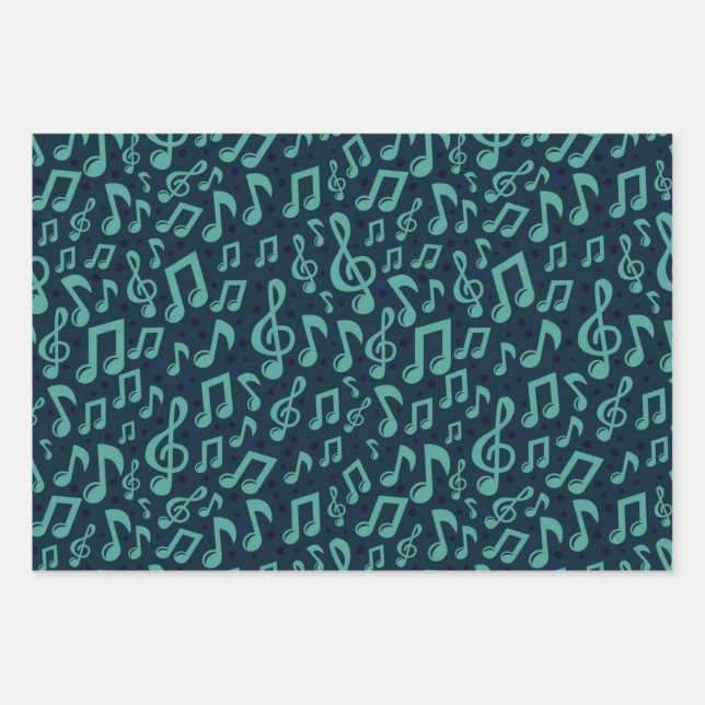 Feuille De Papier Cadeau Motif musical (Devant)