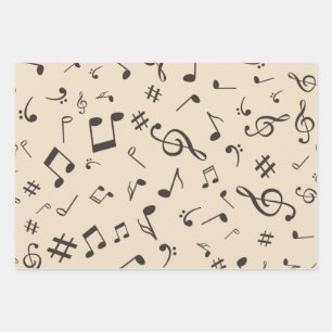 Feuille De Papier Cadeau Motif musical