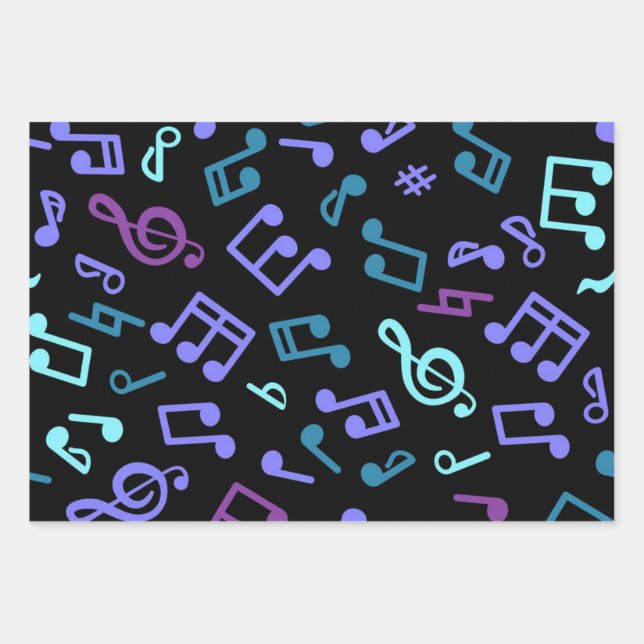 Feuille De Papier Cadeau Motif musical (Devant)