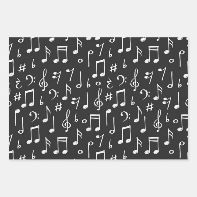 Feuille De Papier Cadeau Motif musical (Devant)