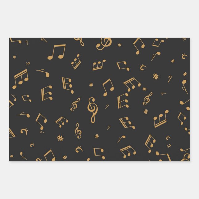 Feuille De Papier Cadeau Motif musical (Devant)