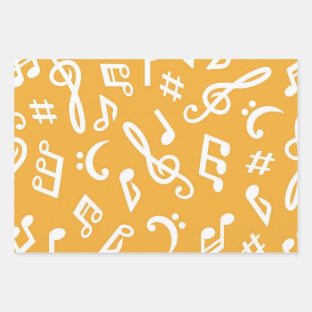 Feuille De Papier Cadeau Motif musical (Devant)