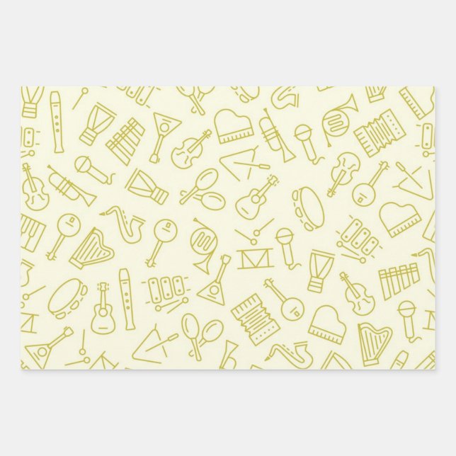 Feuille De Papier Cadeau Motif musical (Devant)