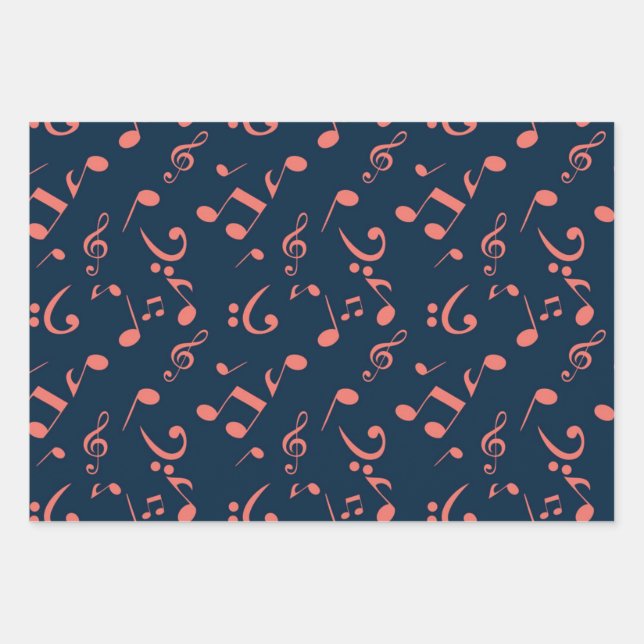 Feuille De Papier Cadeau Motif musical (Devant)