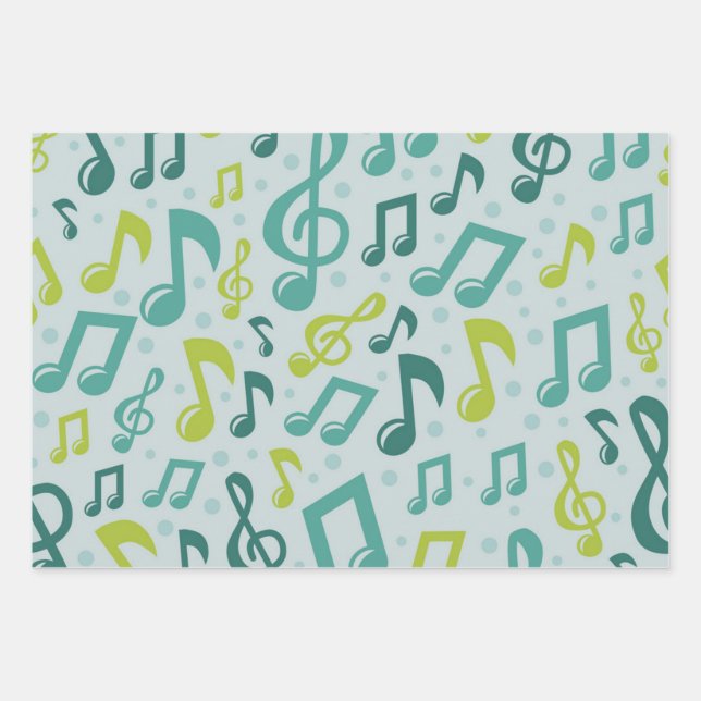 Feuille De Papier Cadeau Motif musical (Devant)