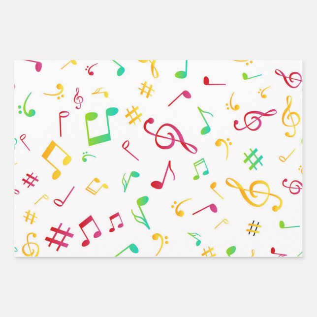Feuille De Papier Cadeau Motif musical (Devant)