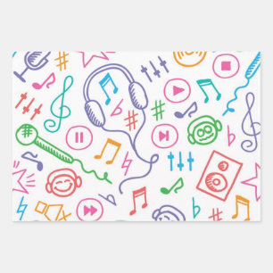 Feuille De Papier Cadeau Motif musical