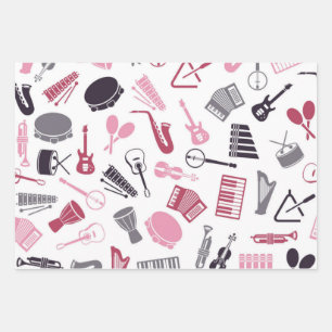 Feuille De Papier Cadeau Motif musical