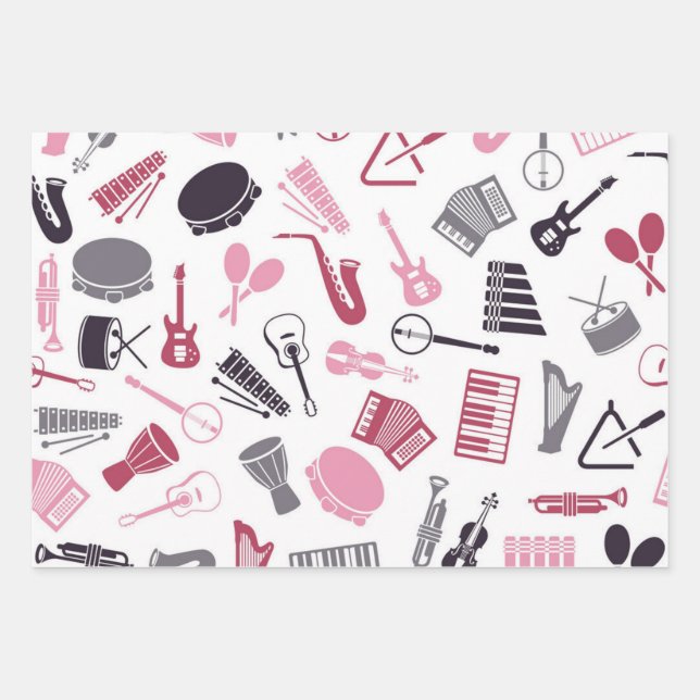 Feuille De Papier Cadeau Motif musical (Devant)