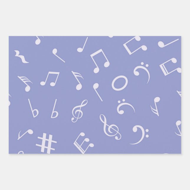 Feuille De Papier Cadeau Motif musical (Devant)