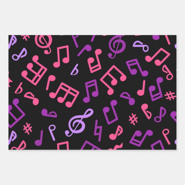 Feuille De Papier Cadeau Motif musical (Devant)
