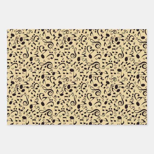 Feuille De Papier Cadeau Motif musical (Devant)