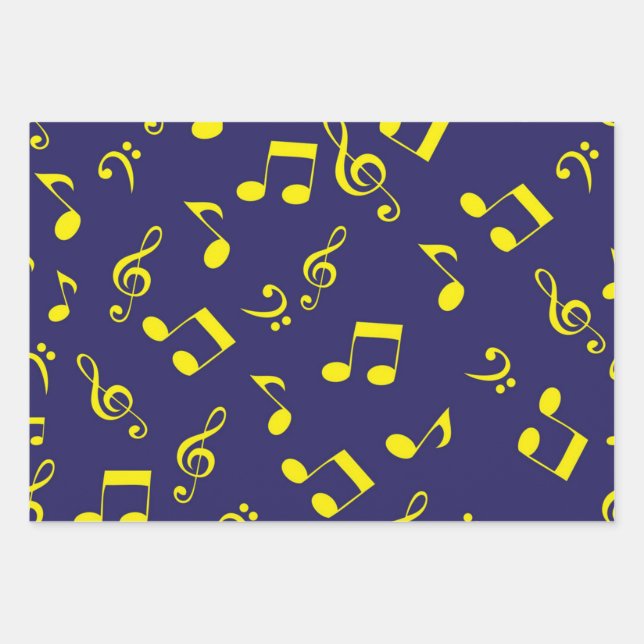 Feuille De Papier Cadeau Motif musical (Devant)