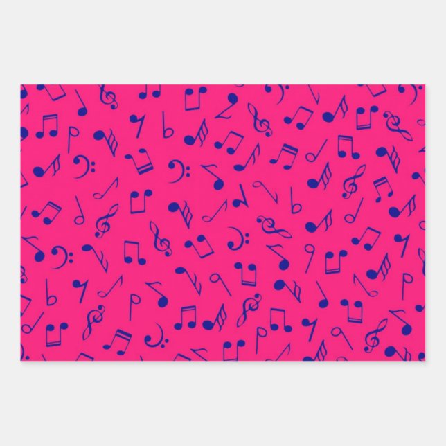 Feuille De Papier Cadeau Motif musical (Devant)
