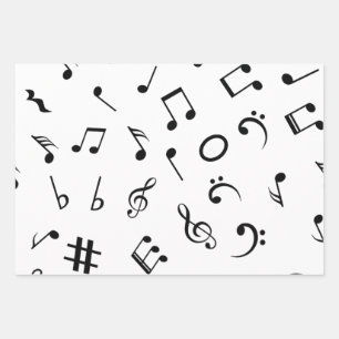 Feuille De Papier Cadeau Motif musical
