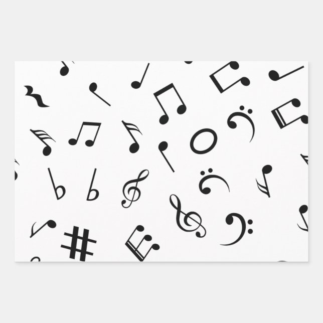 Feuille De Papier Cadeau Motif musical (Devant)