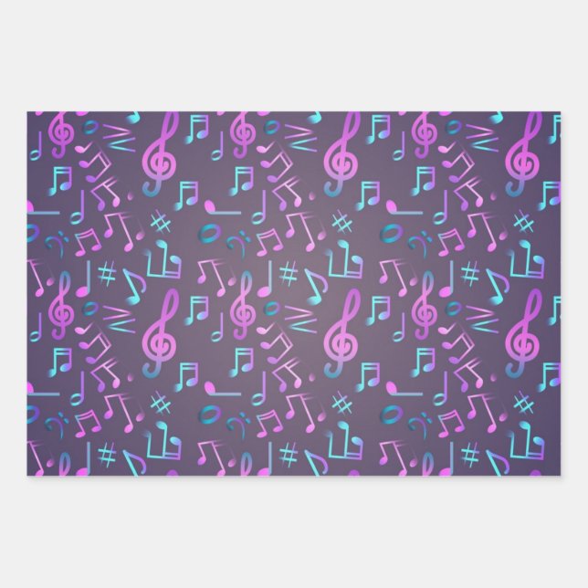 Feuille De Papier Cadeau Motif musical (Devant)