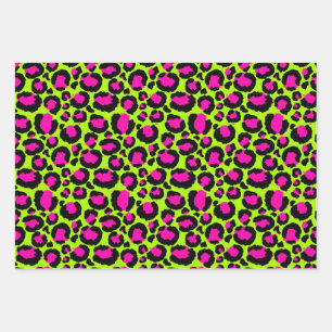 Feuille De Papier Cadeau Motif Neon Cheetah, Garçons Filles & Enfants, Leop