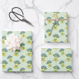 Feuille De Papier Cadeau Motif OVNI vert
