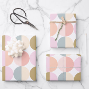 Feuille De Papier Cadeau Motif Pastel Circles géométriques