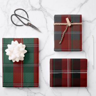 Feuille De Papier Cadeau Motif Plaid Buffalo Holiday