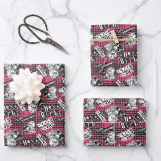 Feuille De Papier Cadeau Motif Plaid Des Filles Hex
