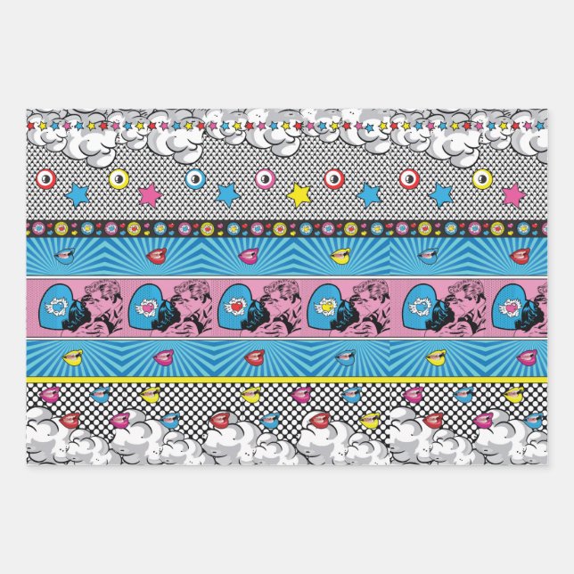 Feuille De Papier Cadeau Motif Pop Art (Devant)