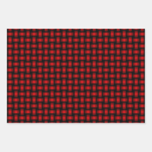 Feuille De Papier Cadeau Motif Red Black Weaver