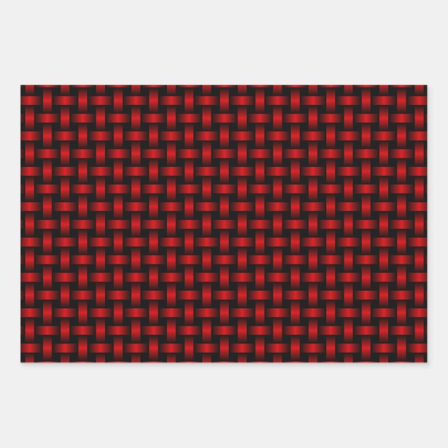 Feuille De Papier Cadeau Motif Red Black Weaver (Devant)