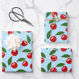 Feuille De Papier Cadeau Motif Red Cherries