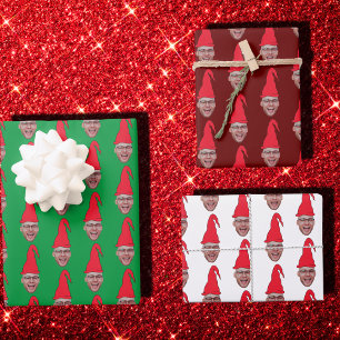 Feuille De Papier Cadeau Motif répétitif de la photo à visage personnalisé