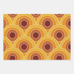 Feuille De Papier Cadeau Motif rétro Art déco Sunrise
