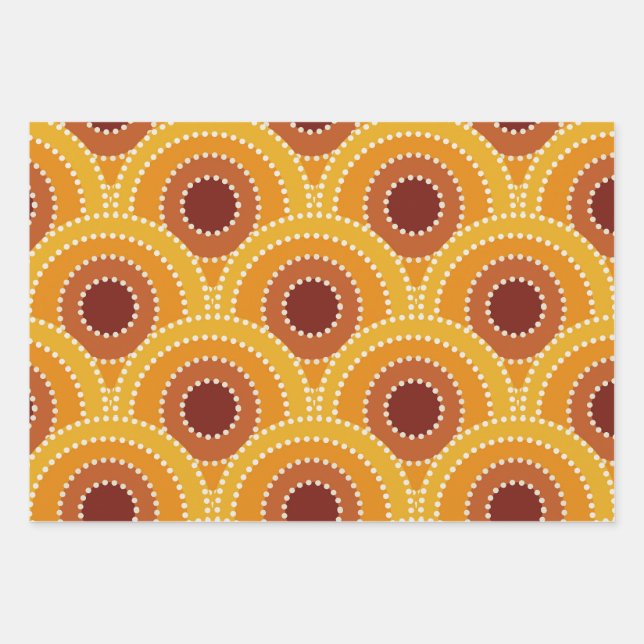 Feuille De Papier Cadeau Motif rétro Art déco Sunrise (Devant)