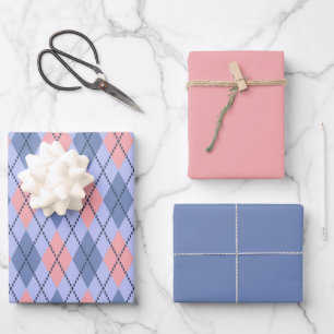 Feuille De Papier Cadeau Motif rétro en losange.