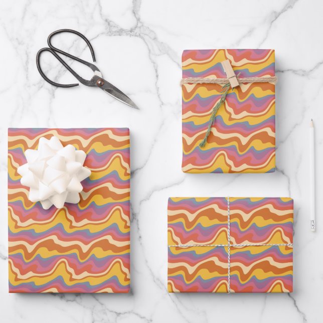 Feuille De Papier Cadeau Motif rétro super (Recto)
