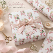 Motif Rose Roseau et Nœud Aquarelle Coquette Vinta