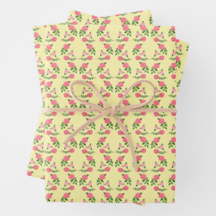 Feuille De Papier Cadeau Motif Roses Thé Mignon Floral Féminin Doux 