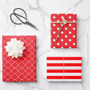 Feuille De Papier Cadeau Motif rouge