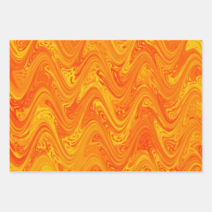Feuille De Papier Cadeau Motif rouge orange marbling