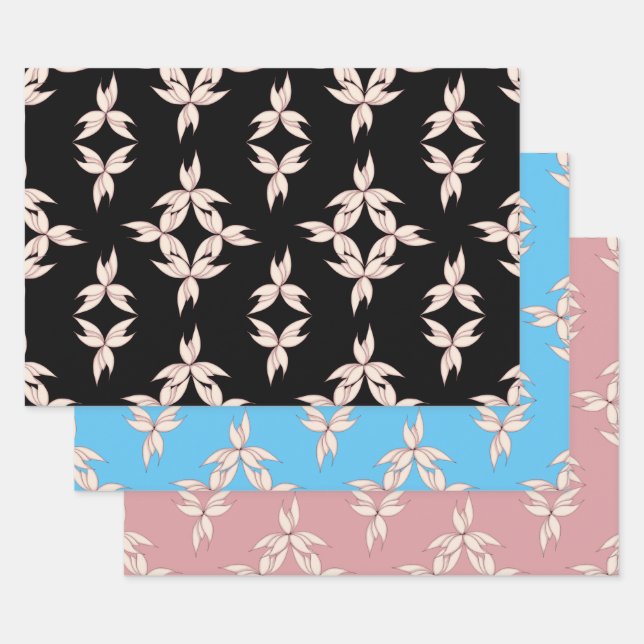 Feuille De Papier Cadeau Motif sans couture de lys (Lot)