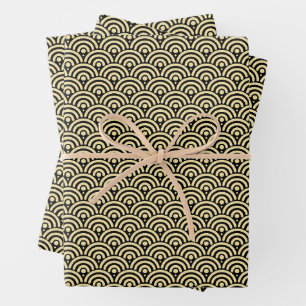 Feuille De Papier Cadeau Motif Seigaiha (vague)