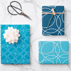 Feuille De Papier Cadeau Motif simple moderne en bleu