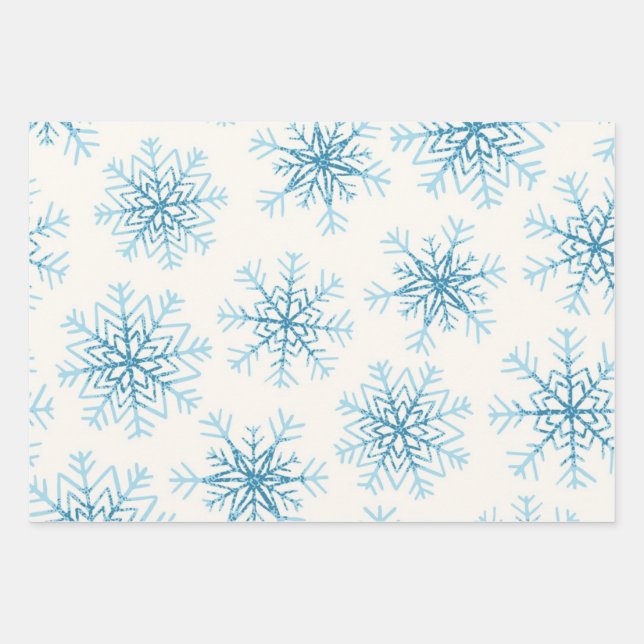 Feuille De Papier Cadeau Motif Snowflake (Devant)