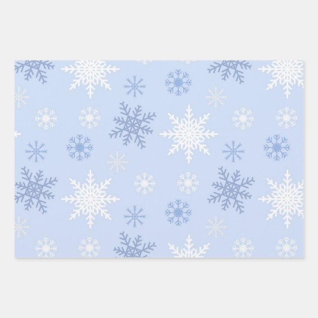 Feuille De Papier Cadeau Motif Snowflake (Devant)