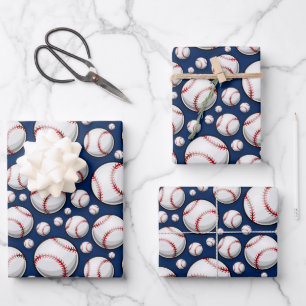 Feuille De Papier Cadeau Motif sportif de baseball