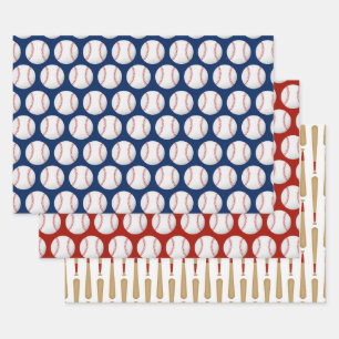 Feuille De Papier Cadeau Motif sportif de baseball